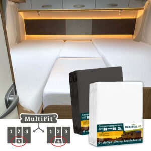 Jersey hoeslakenset lengtebedden Camper - 4 delig met midden matras
